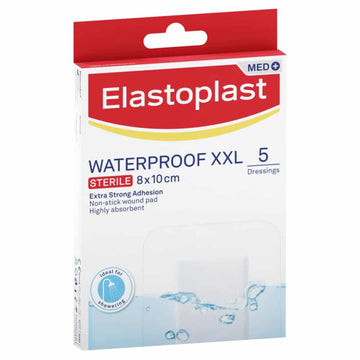 Elastoplast Waterproof XXL 8 x 10cm Strips Dressings 5 Pack