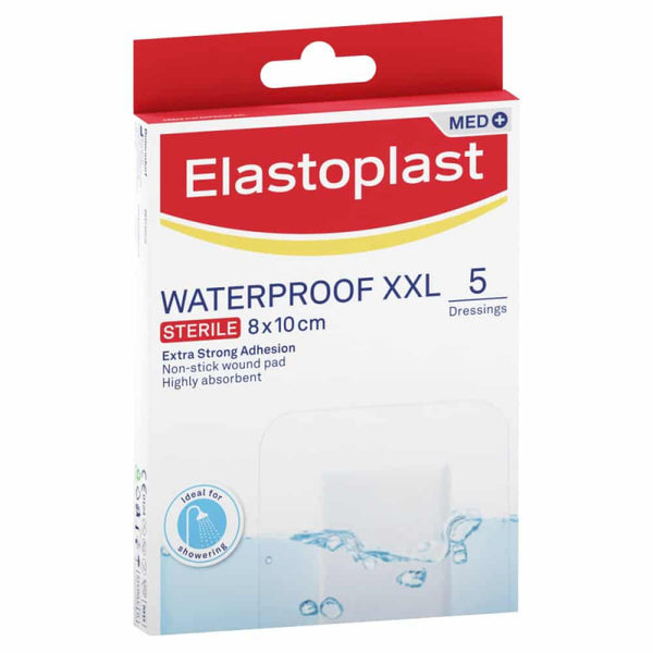 Elastoplast Waterproof XXL 8 x 10cm Strips Dressings 5 Pack