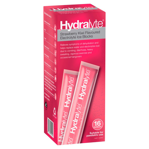 Hydralyte Ice Block Straw Kiwi 62.5mL x 16's