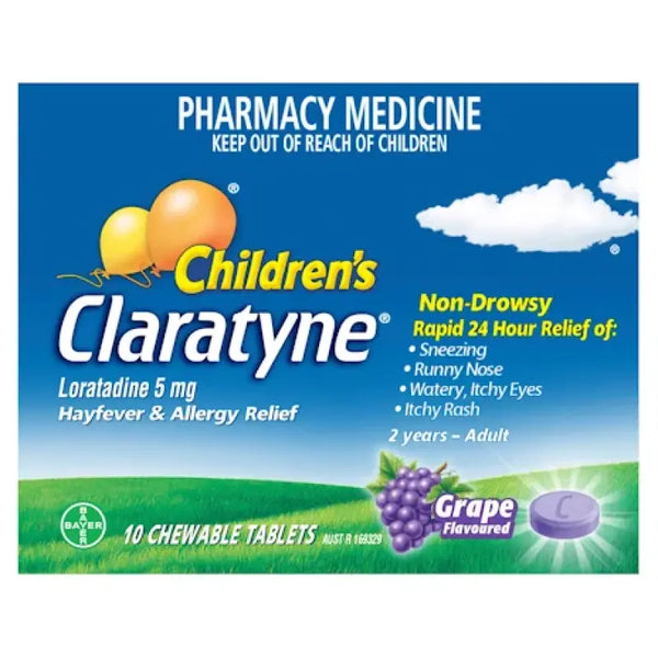 Claratyne Children's Grape Chewable Tablets 10