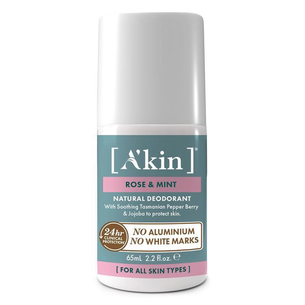 Akin Rose & Mint Deodorant Roll On 65ml