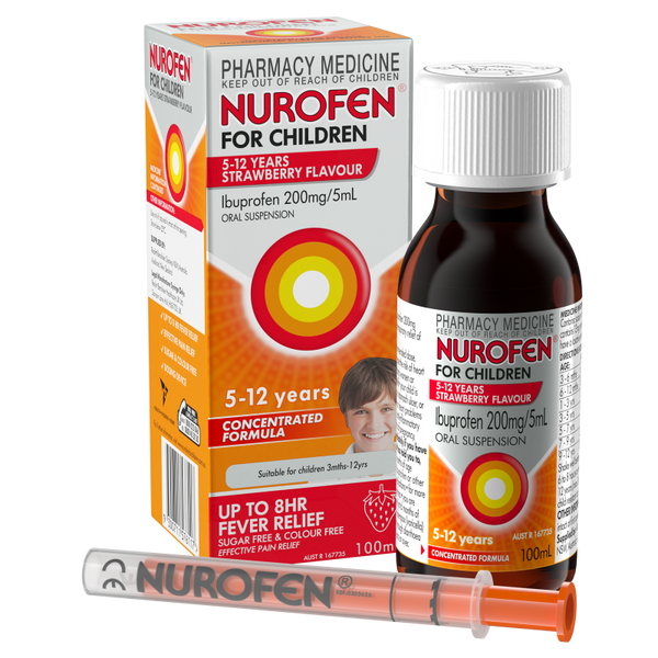 Nurofen Children 5-12 Years Strawberry Flavour 100mL