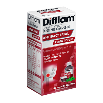 Difflam Ready To Use Mint Iodine Gargle 200ml