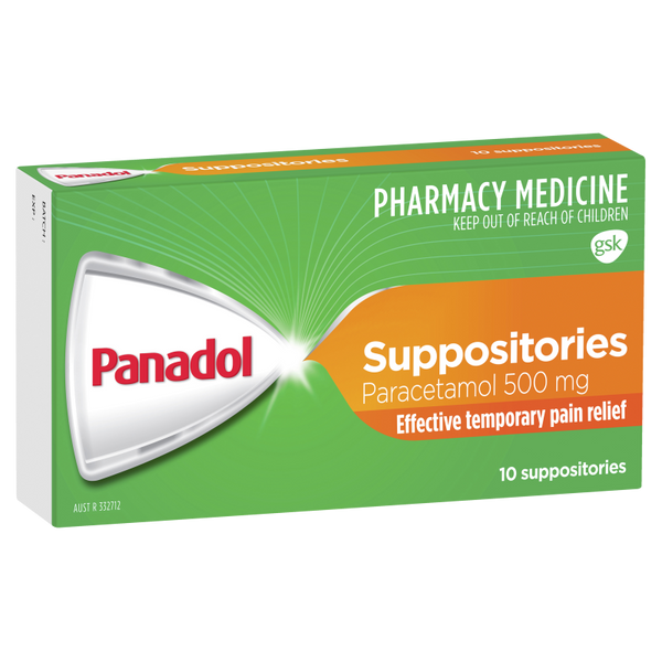 Panadol Suppositories 500mg 10 Pack