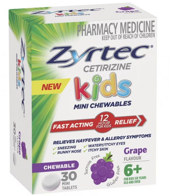 Zyrtec Chewable Grape 30 Tablets