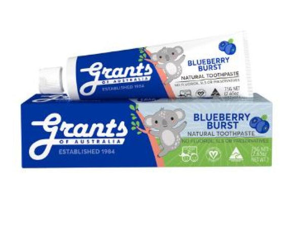 Grants Of Australia Natural Toothpaste Kids Blueberry Burst 75g