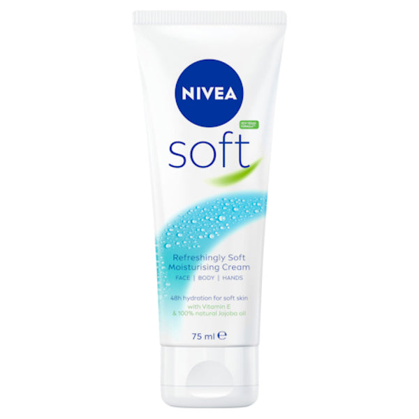 Nivea Soft Moisturiser Cream Face Body Hands 75ml