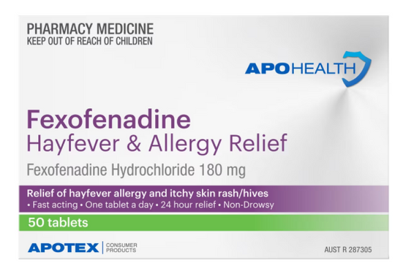 APOHealth Fexofenadine 180mg Tablets 50