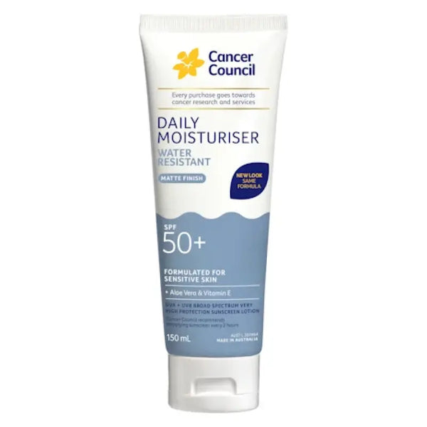 Cancer Council SPF 50+ Face & Body Moisturiser Water Resistant 150ml