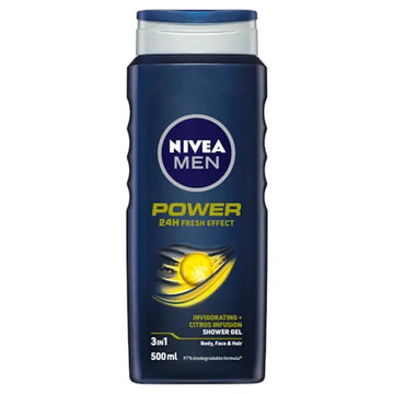 Nivea for Men Power Refresh 3-IN-1 Shower Gel Body Wash 500ml