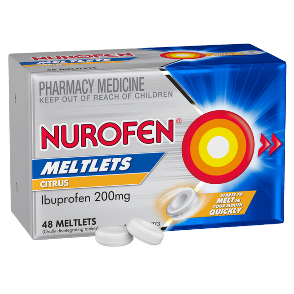 Nurofen Meltlets Pain Relief Citrus 200mg 48 pack