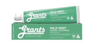 Grants Of Australia Natural Toothpaste Mild Mint with Aloe Vera 110g