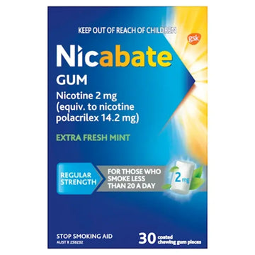 Nicabate Gum 2mg Extra Fresh Mint 30 Pieces