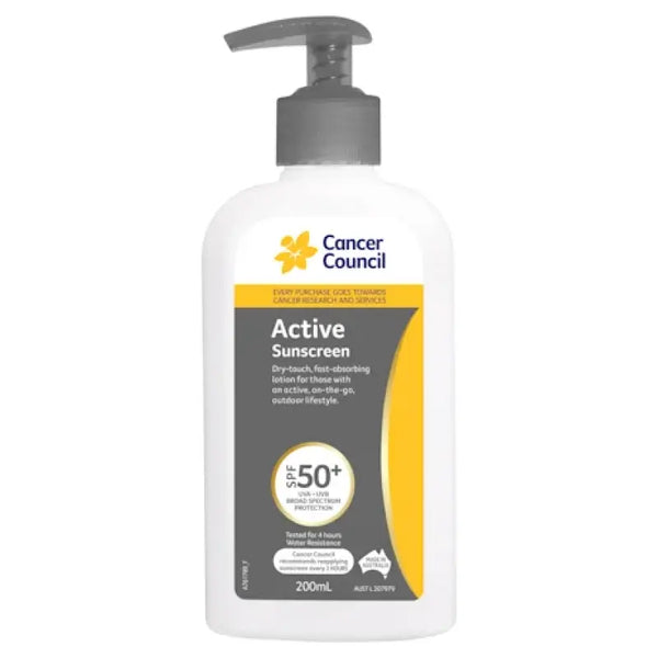 Cancer Council SPF 50+ Active 200ml Pump