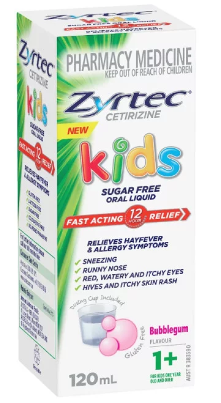 Zyrtec Kids Oral Liquid Bubblegum 120ml