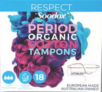 Soodox Organic Cotton Tampons Super - 18