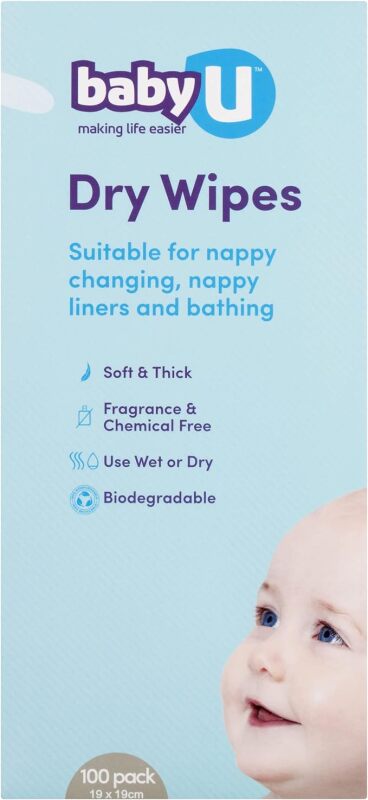 BabyU Dry Wipes 100