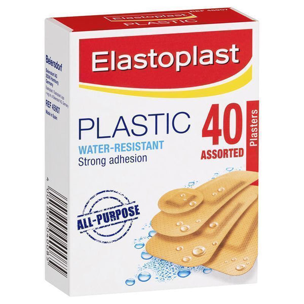 Elastoplast Plastic Water-Resistant Assorted 45907 40 pack