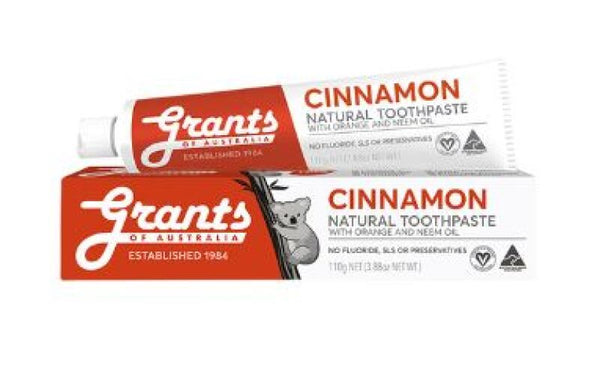 Grants Of Australia Natural Toothpaste Cinnamon with Orange & Neem Oil 110g