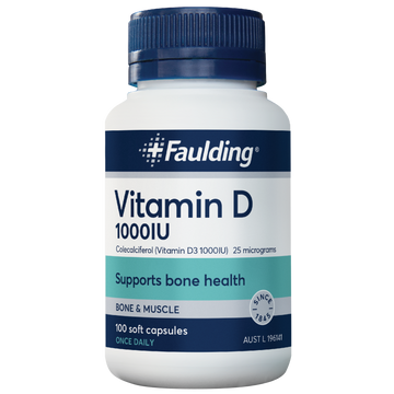 Faulding Vitamin D 1000 IU 100 Capsules