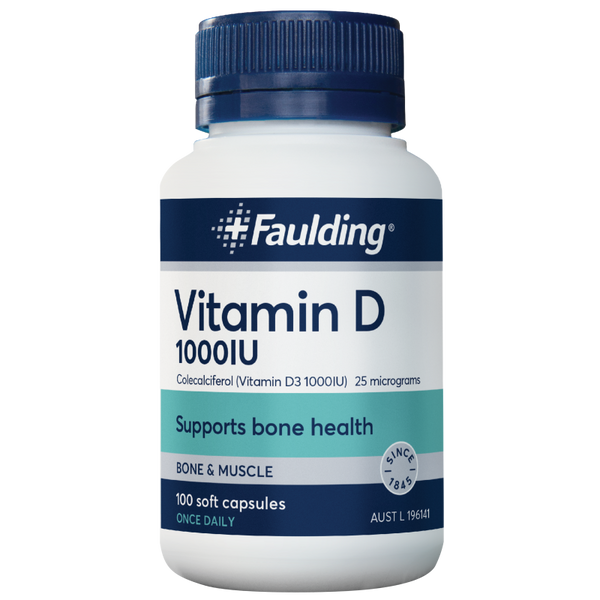Faulding Vitamin D 1000 IU 100 Capsules