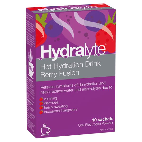 Hydralyte Hot Hydration Drink Berry Fusion 10's