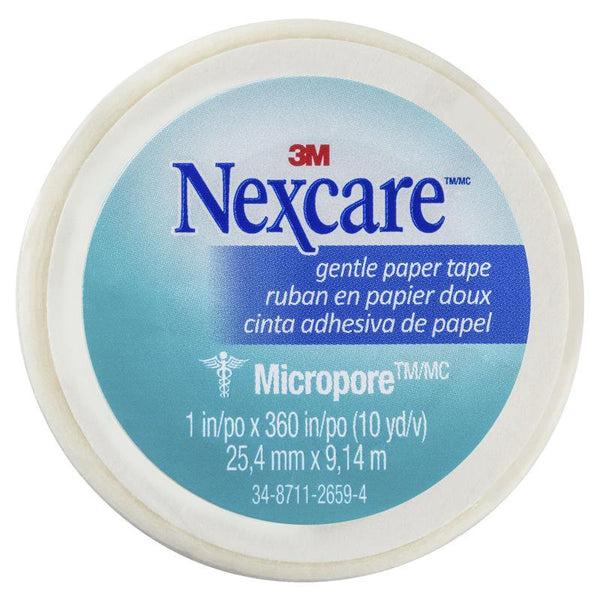 Nexcare Micropore Gentle Paper Tape White 25.4mm x 9.14m