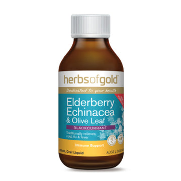 Herbs of Gold Elderberry Echinacea & Olive Leaf 100mL oral liquid