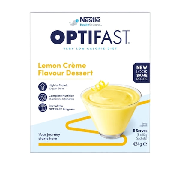 Optifast VLCD Shake Dessert Lemon Creme 53g Sachets 8