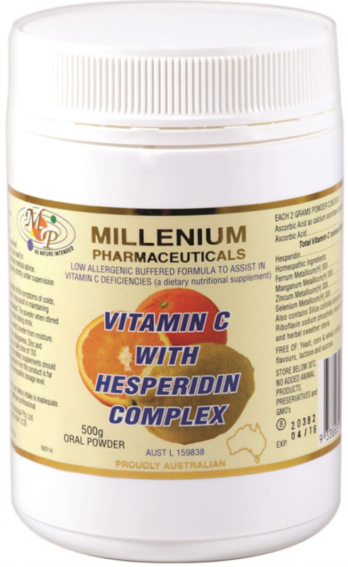 Millenium Pharmaceuticals Vitamin C with Hesperidin Complex 500g Oral Powder