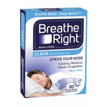 Breathe Right Nasal Strips Clear Small/Medium 30