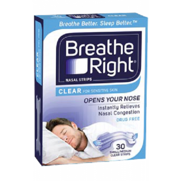 Breathe Right Nasal Strips Clear Small/Medium 30