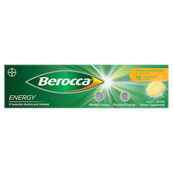 Berocca Energy Original Mango & Orange 15 Effervescent  Tablets