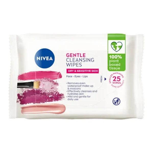 Nivea Daily Essentials Gentle Facial Cleansing Wipes 25pk