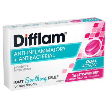 Difflam Sore Throat Lozenges Strawberry 16
