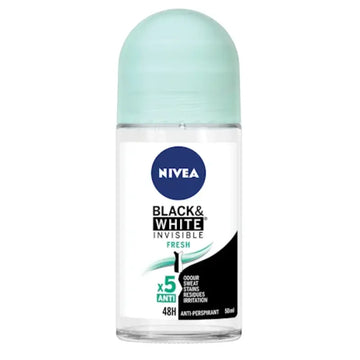Nivea Black and White Invisible Clear 48H Roll On Deodorant 50ml