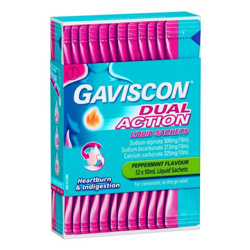 Gaviscon Dual Action 12x10ml Liquid Sachets