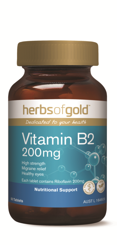 Herbs Of Gold Vitamin B2 200mg 60 Tablets