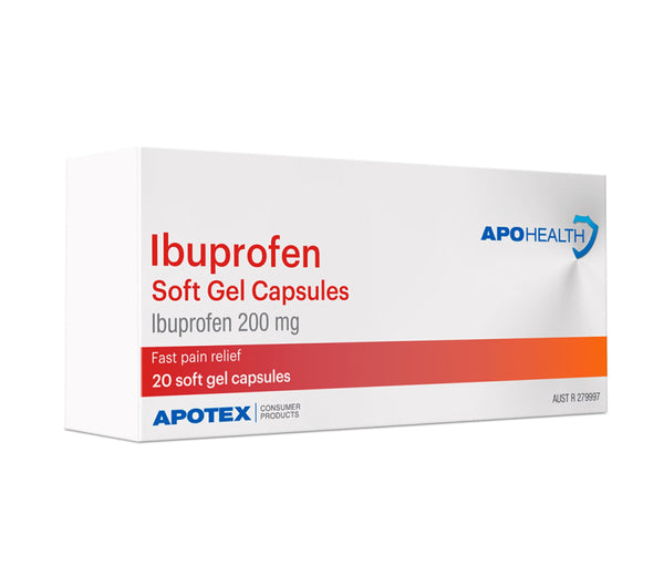 APOHealth Ibuprofen Soft Gel Capsules 200mg 20cap