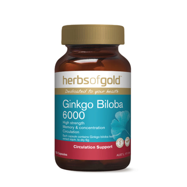 Herbs of Gold Ginkgo Biloba 6000 120VCAP