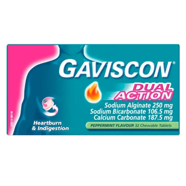 Gaviscon Dual Action Peppermint Chewable Tablets 32