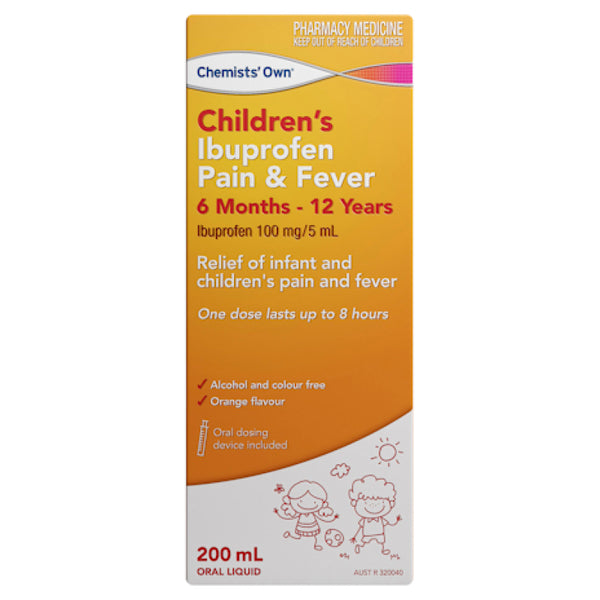 Chemists' Own Children’s Ibuprofen Pain & Fever Suspension 6 Months – 12 Years 200mL