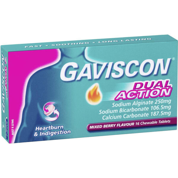 Gaviscon Dual Action Mixed Berry Chewable Tablets 16