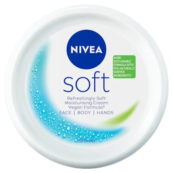 Nivea Soft Moisturiser Cream Face Body Hands 200ml