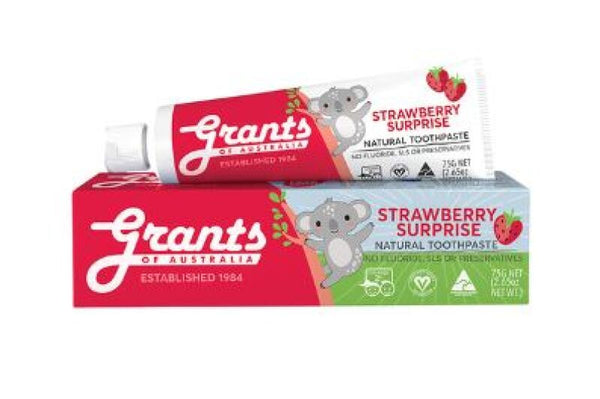 Grants Of Australia Natural Toothpaste Kids Strawberry Surprise 75g