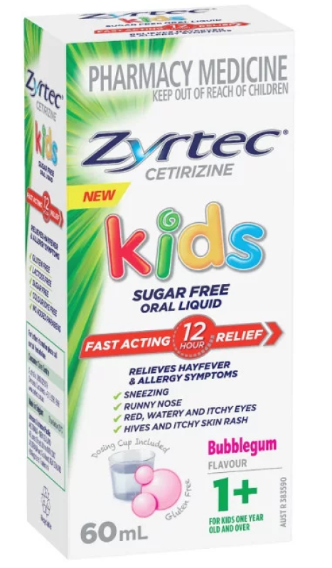 Zyrtec Kids Oral Liquid Bubblegum 60ml