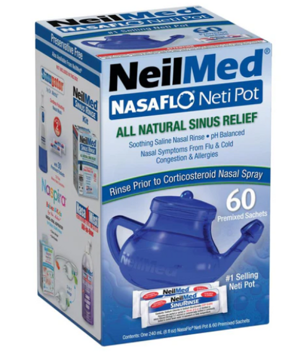 NeilMed NasaFlo Neti Pot with 60 Packets