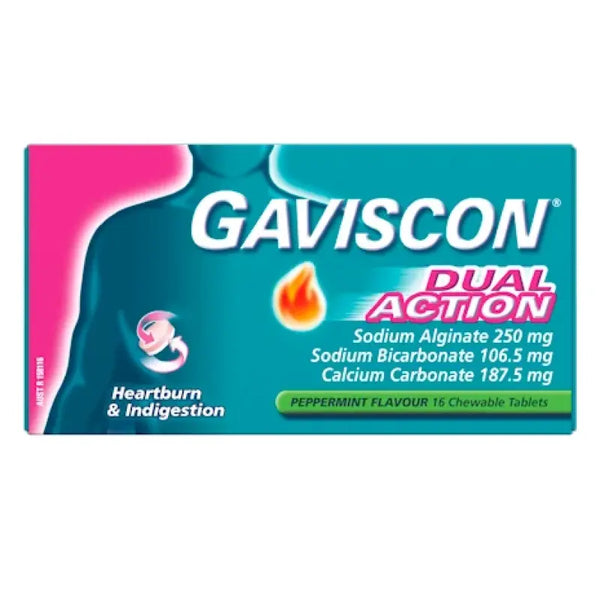 Gaviscon Dual Action Peppermint Chewable Tablets 16