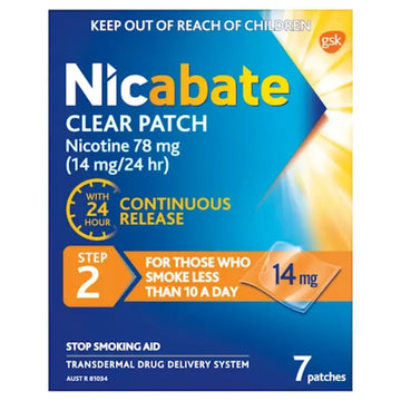 Nicabate Clear Patch 14mg Step 2 - 7 Patches