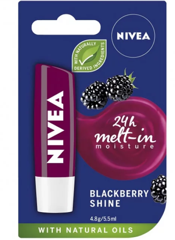 Nivea Caring Lip Balm Blackberry Shine 4.8g